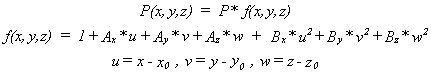 variation de charge selon x, y, z