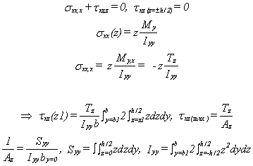 Equation du cisaillement transverse de section de poutre